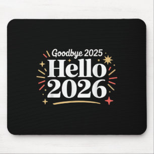 Tapis De Souris Au revoir 2025 Bonjour 2026 Bonne Année Confettis