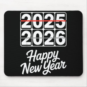 Tapis De Souris Au revoir 2025 Bonjour 2026 Horloge Bonne Année Fê