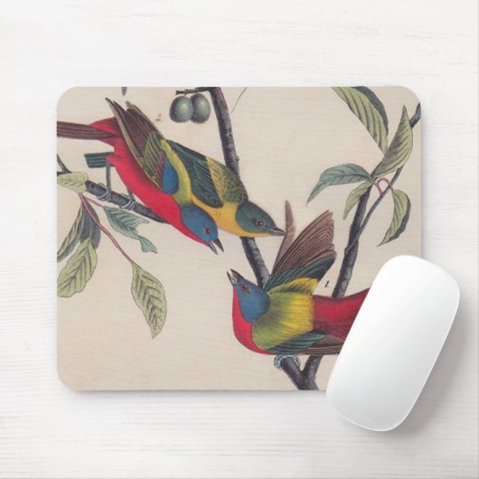 Tapis De Souris Audubon Peint Bunting Bird Wildlife (Avec souris)