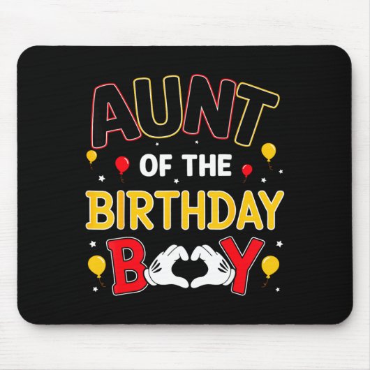 Tapis De Souris Aunt Of The Birthday Boy Matching Family Birthday (Devant)
