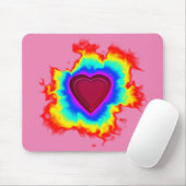 Tapis De Souris Aura Psychédélique Double Cœur (Avec souris)