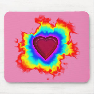 Tapis De Souris Aura Psychédélique Double Cœur