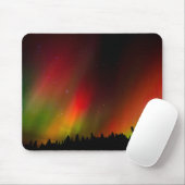 Tapis De Souris Aurora Borealis et arbres (Avec souris)