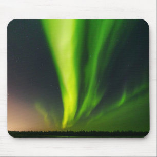 Tapis De Souris Aurore Boréale lumières du Nord ciel Alaska Vert