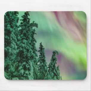 Tapis De Souris Aurores boréales Hiver à Glennallen, Alaska