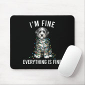 Tapis De Souris Aussiedoodle Christmas I'm Fine Everything Is Fine (Avec souris)