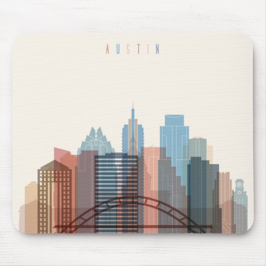 Tapis De Souris Austin, horizon de ville du Texas | (Devant)