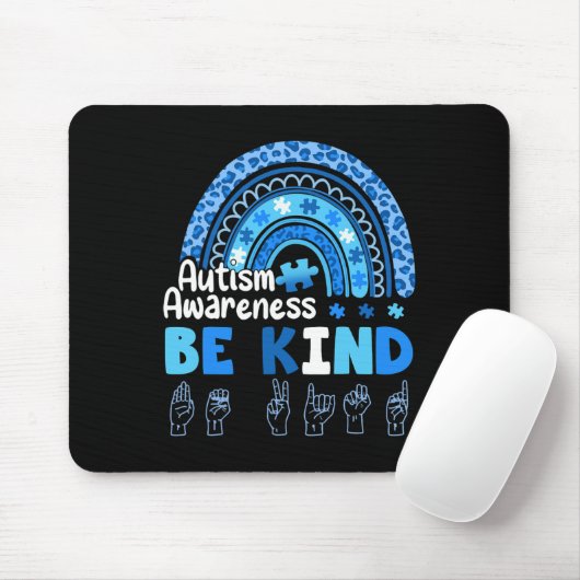 Tapis De Souris Autism Awareness Be Kind Asl Hand Sign Language (Avec souris)