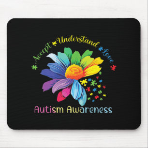 Tapis De Souris Autism Awareness Sunflower Accept Understand Love