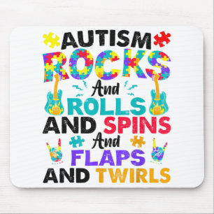 Tapis De Souris Autism Rocks Et Rolls Drôle Sensibilisation sur l'