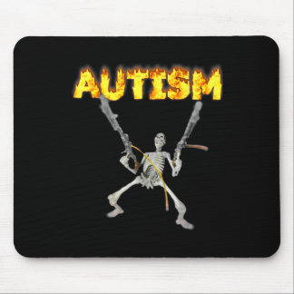 Tapis De Souris Autism Skeleton drôle Bizarrement Spécifique Mème