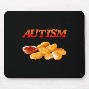 Tapis De Souris Autisme Alimentation Amoureux Poulet Nugget Foin