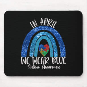 Tapis De Souris Autisme Arc En Avril Nous Portons Blue Autism Awar