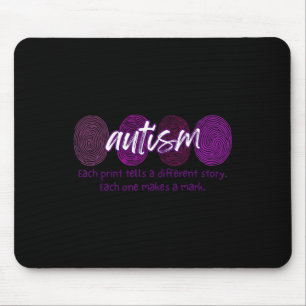 Tapis De Souris Autisme d'empreinte digitale Chaque impression rac