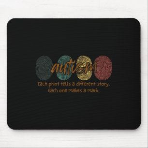 Tapis De Souris Autisme d'empreinte digitale Chaque impression rac