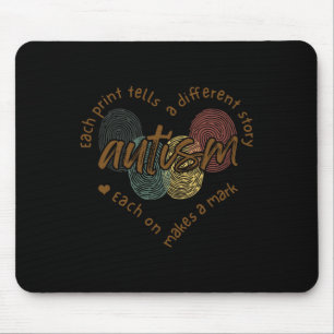 Tapis De Souris Autisme d'empreinte digitale Chaque impression rac