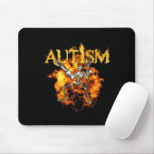 Tapis De Souris Autisme Skeleton Guns Funny Fire Bones Éffrayant (Avec souris)