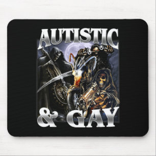 Tapis De Souris Autiste et Gay Drôle Dur Squelette Mème Contrefaço