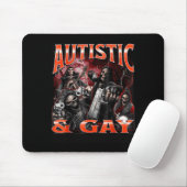 Tapis De Souris Autistic And Gay Funny Hard Skeleton Meme Bootleg  (Avec souris)