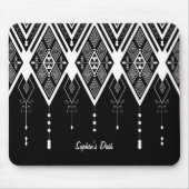 Tapis De Souris Autochtone Américain Noir Et Blanc (Devant)