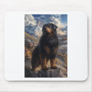Tapis De Souris Autocollant Vue Montagne Mastiff Tibétain