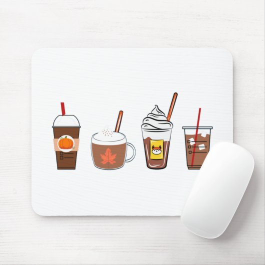 Tapis De Souris automne café citrouille épice automne (Avec souris)