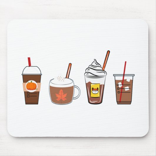 Tapis De Souris automne café citrouille épice automne (Devant)