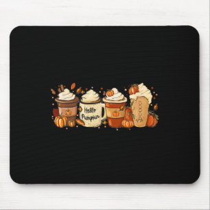 Tapis De Souris Automne Café Citrouille Épice Latte Boissons Autom