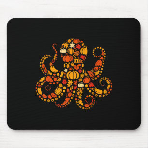 Tapis De Souris Automne Citrouille Automne Octopus Thanksgiving Wo
