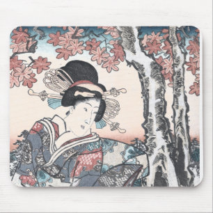 Tapis De Souris Automne japonais Ukiyo-e Momijigari aucun himegimi