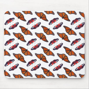 Tapis de souris Automne Papillon Frenzy (Blanc)