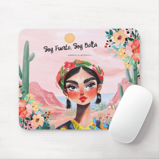 Tapis De Souris Autonomisation en fleurs : Monogramme personnalisé (Avec souris)