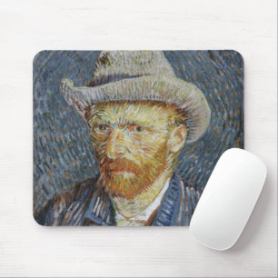 Tapis De Souris Autoportrait de Van Gogh chapeau de feutre gris Pe