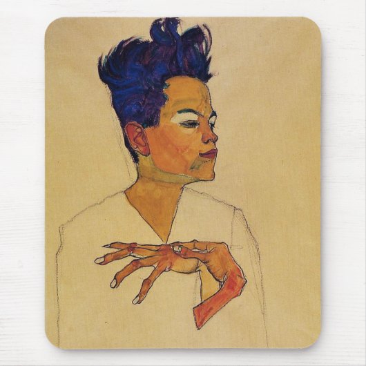 Tapis De Souris Autoportrait d'Egon Schiele (Devant)
