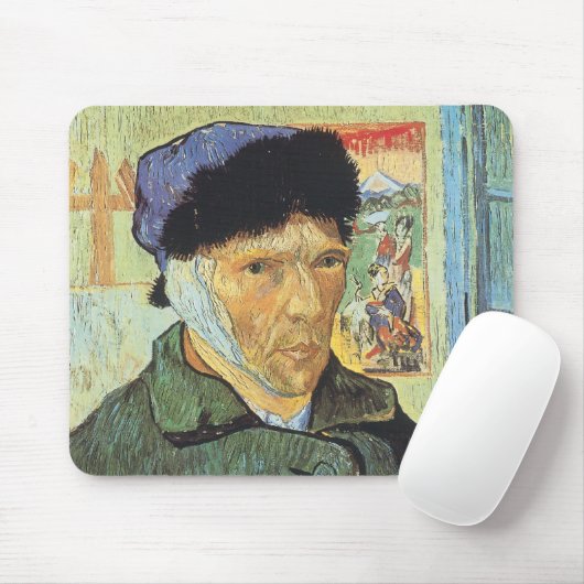Tapis De Souris Autoportrait, oreille bandée par Vincent van Gogh (Avec souris)
