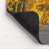 Tapis De Souris Autumn Avenue Trees Away Road (Coin)