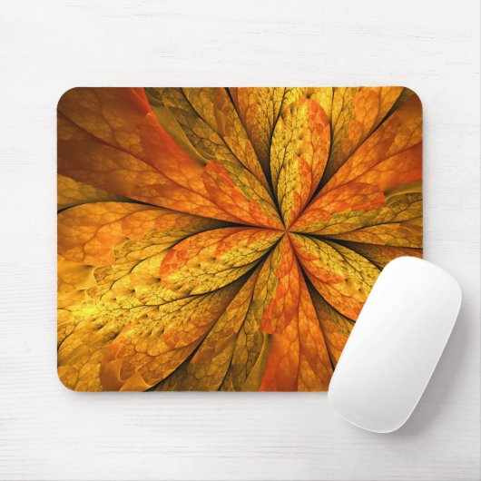 Tapis De Souris Autumn Feeling, Modern Abstract Fractal Flower (Avec souris)