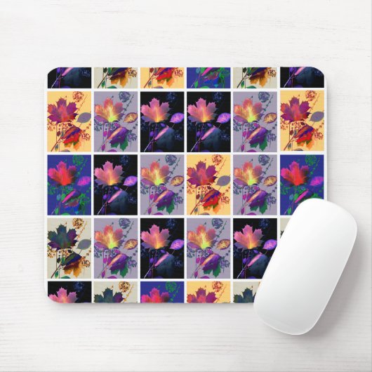 Tapis De Souris Autumn Leaves Rustic Patchwork (Avec souris)