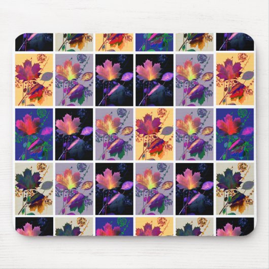 Tapis De Souris Autumn Leaves Rustic Patchwork (Devant)