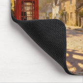 Tapis De Souris Autumn Village Scene in Golden Light (Coin)