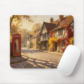 Tapis De Souris Autumn Village Scene in Golden Light (Avec souris)