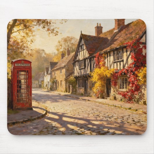 Tapis De Souris Autumn Village Scene in Golden Light (Devant)