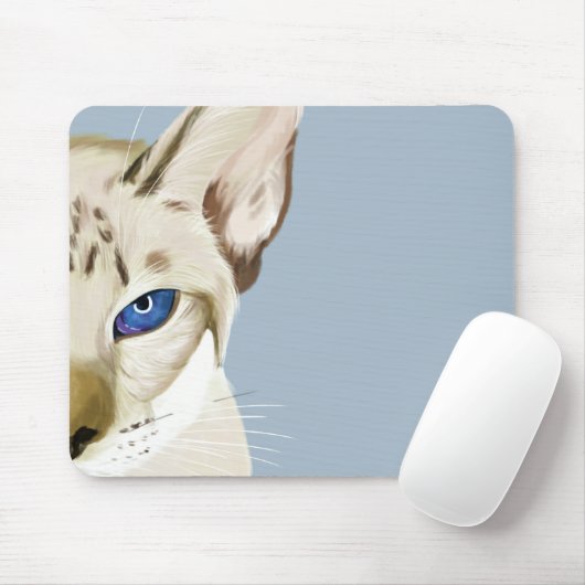Tapis de souris aux yeux bleus de chat (Avec souris)