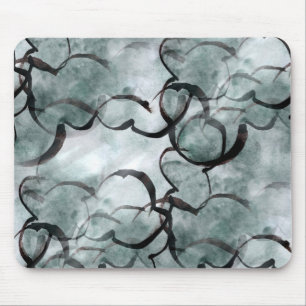 Tapis De Souris avant-garde d'art grise, peinture de main noire