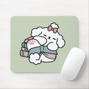 Tapis De Souris Avant le coucher avec ma chienne - Livre et Amoure