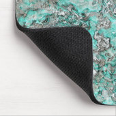 Tapis de souris avec art d'agate sarcelle argentée (Coin)