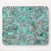 Tapis de souris avec art d'agate sarcelle argentée (Devant)