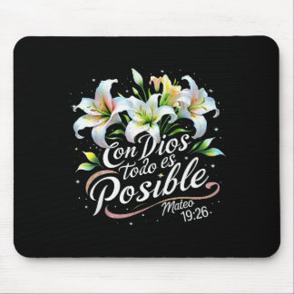 Tapis De Souris Avec Dieu Tout Est Possible Matthieu 19_26 Cadeau