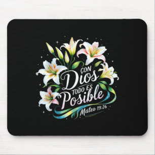 Tapis De Souris Avec Dieu Tout Est Possible Matthieu 19_26 Cadeau 
