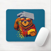 Tapis De Souris Avec Funny Bear Râpe Fromage Chapeau Ours (Avec souris)